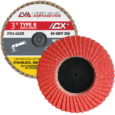 3"Quick Change Flap Discs | Type R | 120 Grit Ceramic | LVA FD3-120CR
