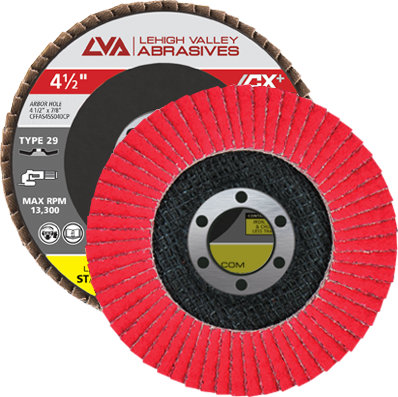 4.5" x 7/8" Ceramic Flap Disc Type 29 Conical | 36 Grit T29 | LVA CFCAS45S036CP
