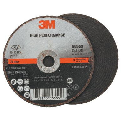3M Cut-off Wheel Abrasives, 60 Grit, 25,465 rpm, 25 WH/CA, #7100139210