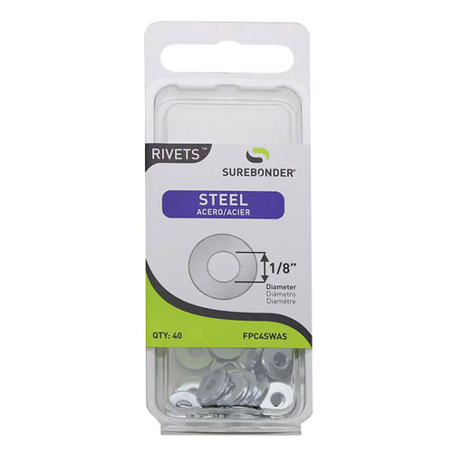 Surebonder Steel Rivet Backup Washers, 1/8", 40/pkg.