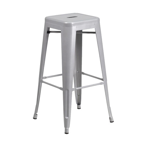Flash Furniture 30" Metal Stool, Silver