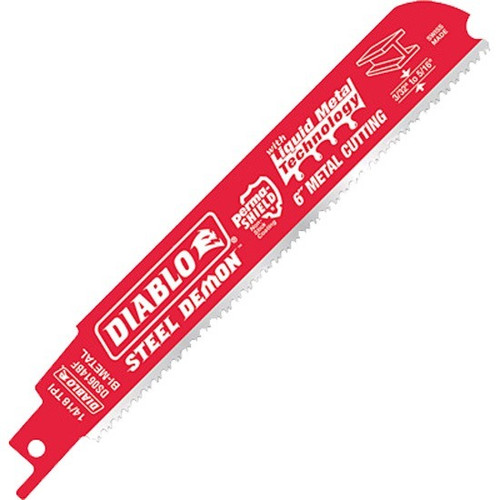 Diablo STEEL DEMON Bi-Metal Reciprocating Blades, 6", 8/10 TPI