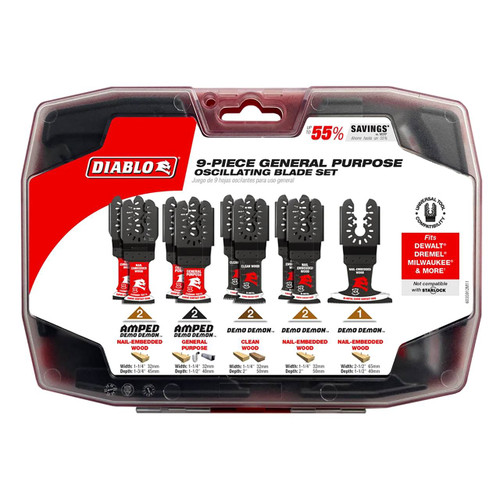 Freud Universal Oscillating Blade Set, 9-Piece