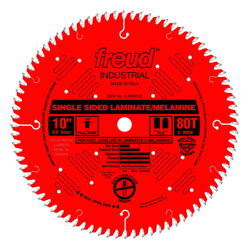 Freud Single Sided Laminate/Melamine Blade 10" x 80T
