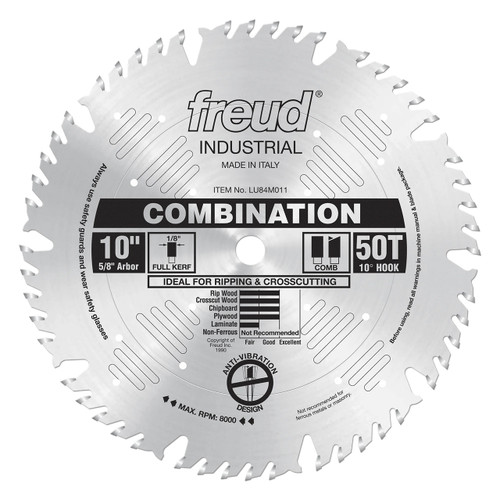 Freud LU84M Circular Saw Blade, 10" x 50T