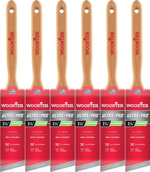 Wooster Genuine 1.5" Ultra/Pro Extra-Firm Angle Sash Paintbrush 6-Pack # 4153-1.5-6PK