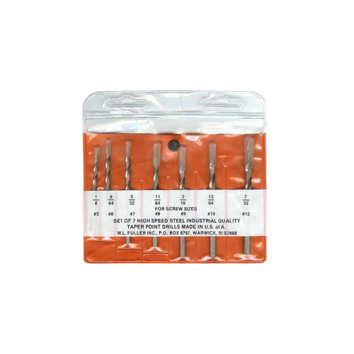 W.L. Fuller Steel Taper Point Drill Bits 7-Piece Set