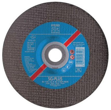 Pferd Depressed Center Thin Cut-Off Wheel, 7 in Dia, .045 Thick, 46 Grit Alum. Oxide, 25/BX, #63175