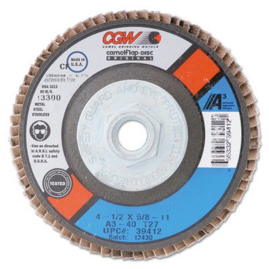 CGW Abrasives CGW Abrasives Flap Wheel, 2 in x 1 in, 60 Grit, 25000 RPM, 10/BX, #39932