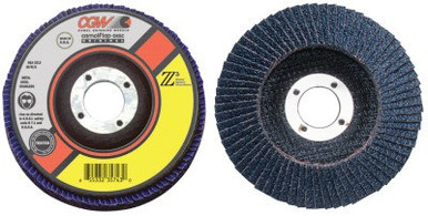 CGW Abrasives Prem Z3 Reg T29 Flap Disc, 4 1/2",40 Grit,5/8 Arbor, 13,300 rpm, 10/BX, #42332