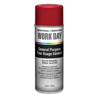 Krylon Industrial Industrial Work Day Enamel Paint, 16 oz Aerosol Can, Gloss Red, 12 CN/CA, #A04404007
