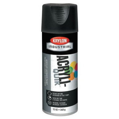 Krylon Industrial Interior/Exterior Industrial Maintenance Paints, 12 oz Aerosol, Ultra-Flat Black, 6 CN/CA, #K01602A07