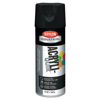 Krylon Industrial Interior/Exterior Industrial Maintenance Paints, 12oz Aerosol, Semi-Flat Black, 6 CN/CA, #K01613A07