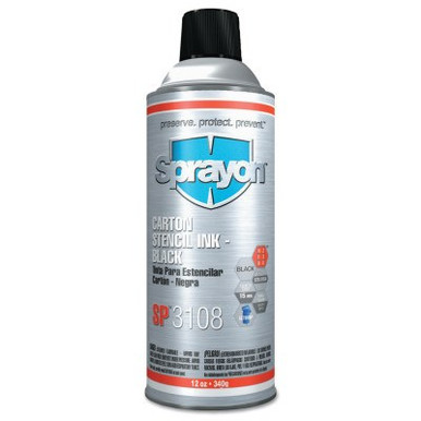 Krylon Industrial Stencil Inks, 12 oz Aerosol Can, Black, 12 CN/CA, #SC3108000