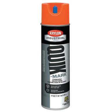 Krylon Industrial Quik-MarK Solvent-Based Fluorescent Inverted Marking Paint,17oz Aerosol, Orng, 12 CN/CA, #A03702007