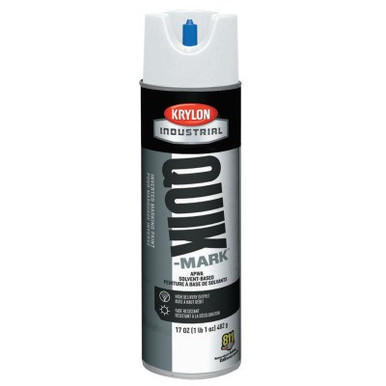 Krylon Industrial Quik-Mark? APWA Solvent-Based Inverted Marking Paint, 17 oz Aerosol, White, 12 CN/CA, #A03900007