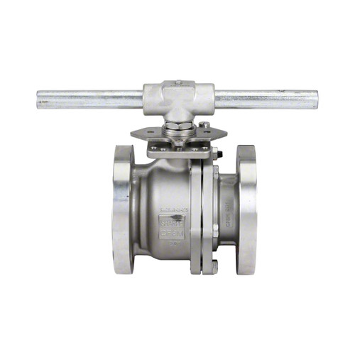 Sharpe 4 in. 150 Lbs Flanged Stainless Steel Ball Valve w/ Locking Handle, PTFE Seat - Full Port