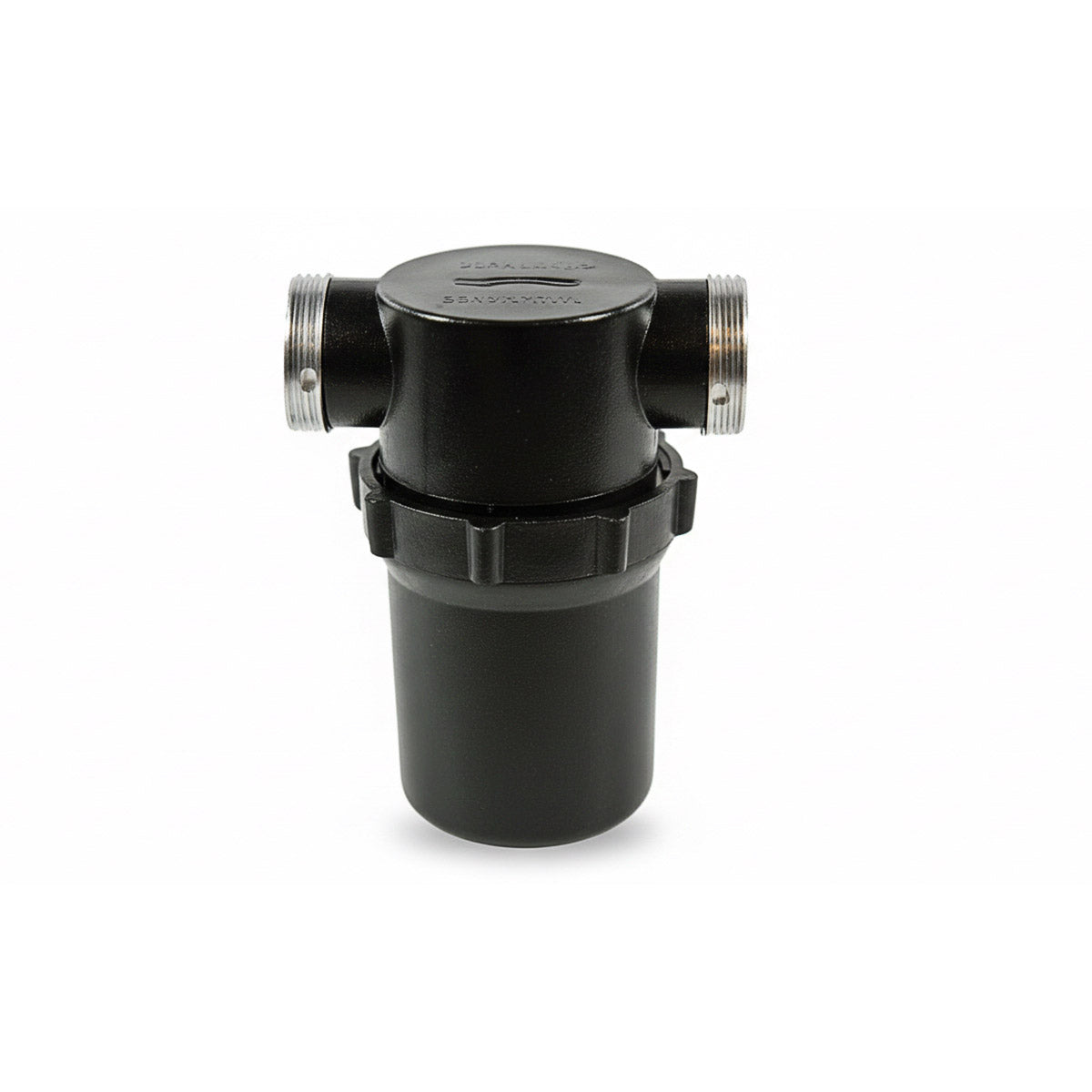 Hypro 3350-0058A 1" Black Poly Line Strainer - 50 Mesh