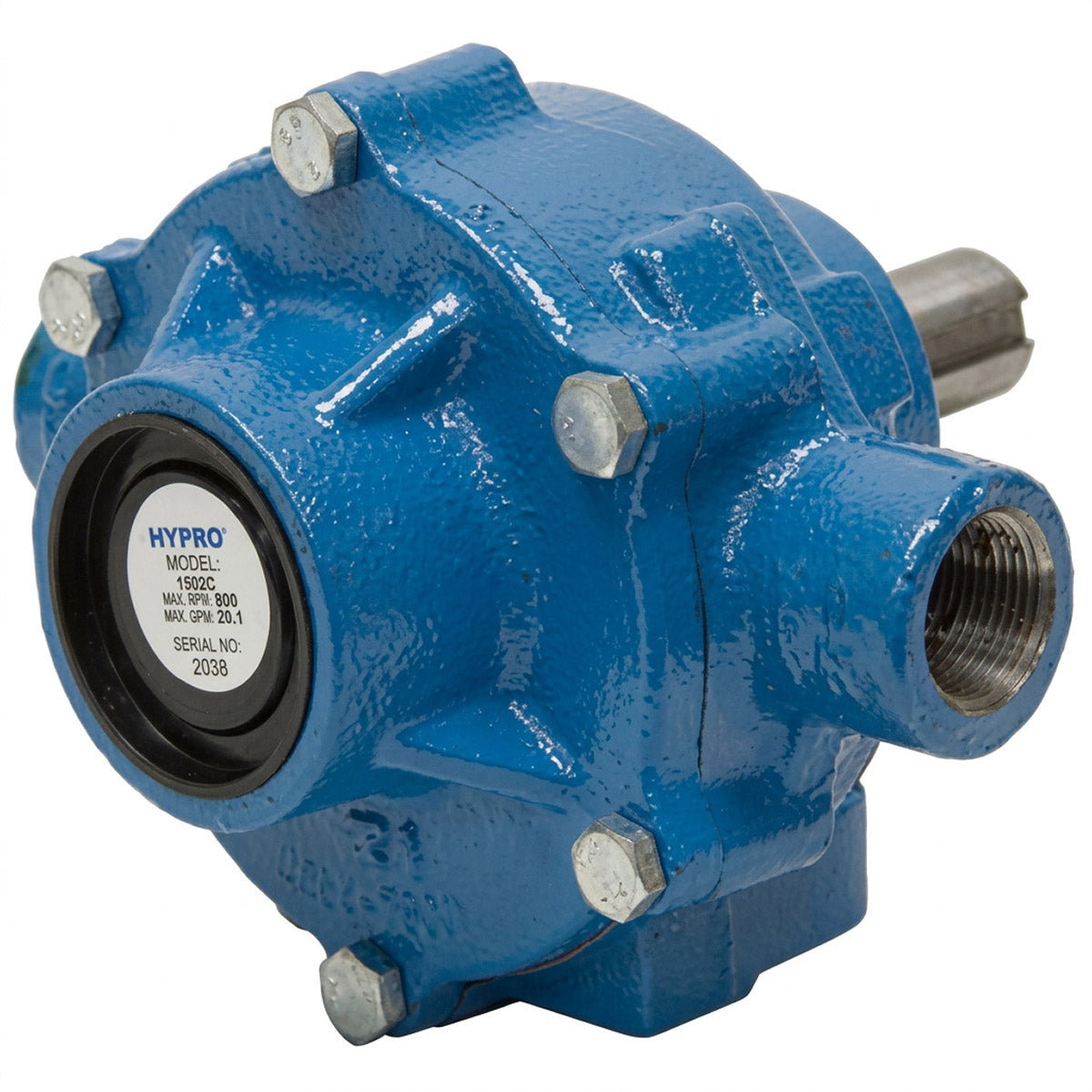 Hypro 7560C Cast Iron 8 Roller Sprayer Pump, 3/4" NPT Inlet & Outlet, 15/16" Solid Shaft