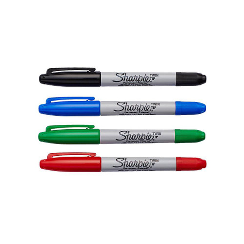Sharpie Permanent Marker Twin Tip Set, 4-Piece