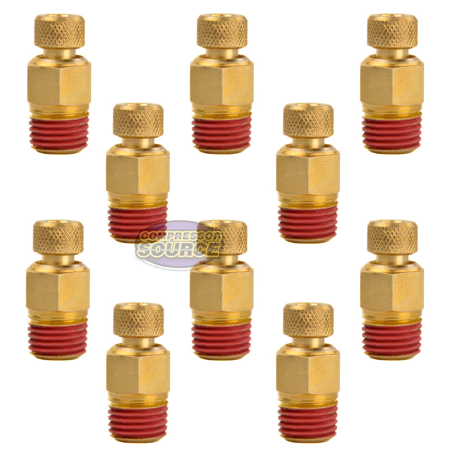 10 Pack 1/4" Male NPT Air Compressor Moisture Tank Drain Water Petcock Brass
