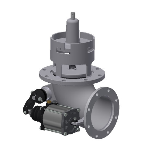 Betts 4 in. Flat Seat Aluminum Emergency Valve w/ Air Cylinder - Air Operated