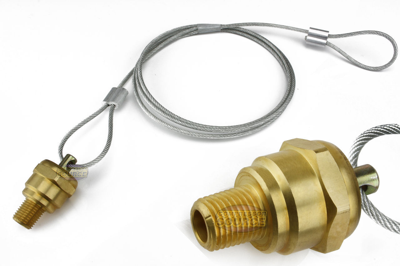 1/4" Air Compressor Tank Moisture Pull Cable Drain Valve Brass Quality