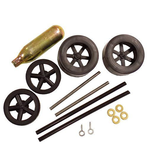 CO2 Dragster Wheel Kit with Cartridge, Black