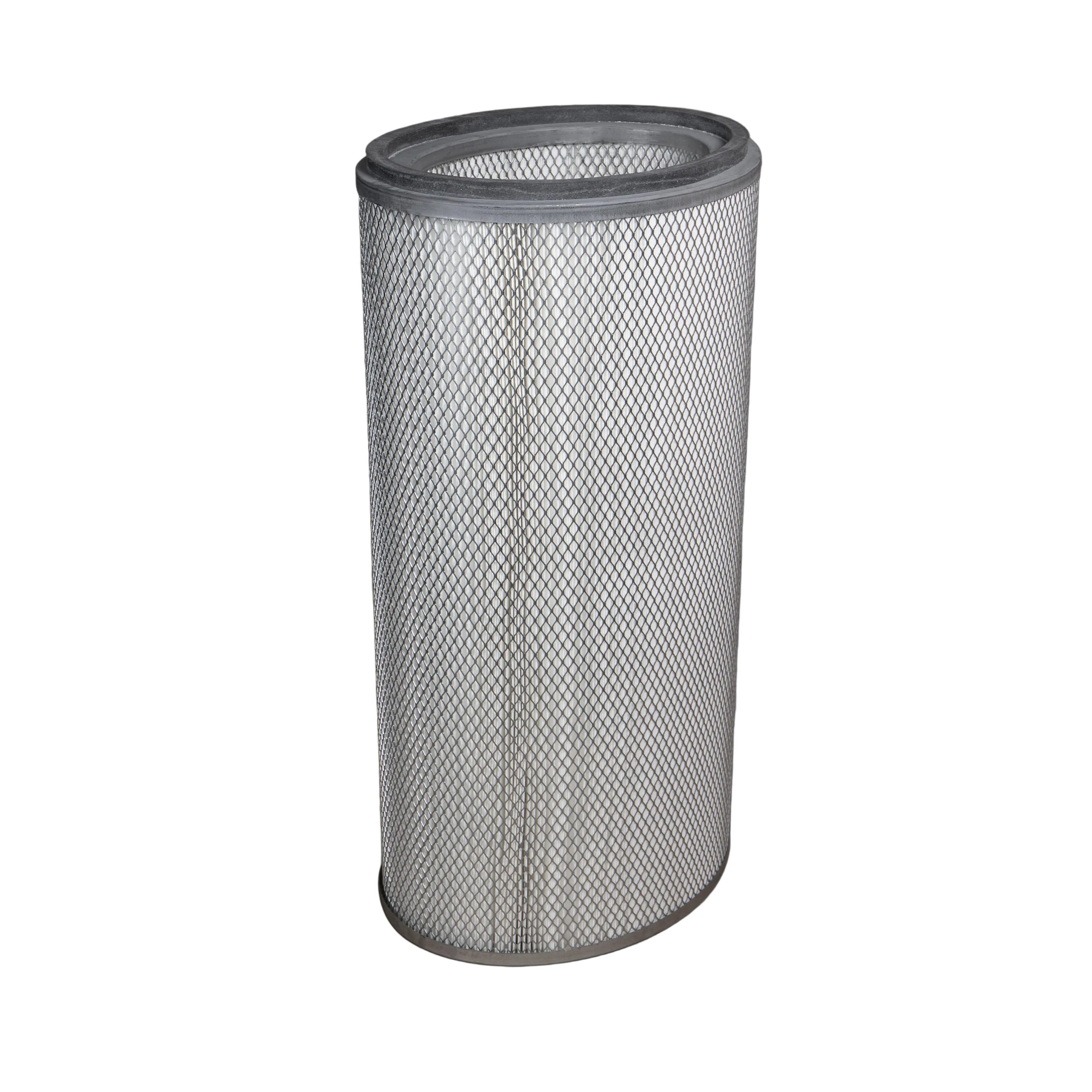 Dust Filter Cartridge - 14.36 Inch x 26 Inch Oval Open Top/Open Bottom - 80/20 Flame Retardant Media