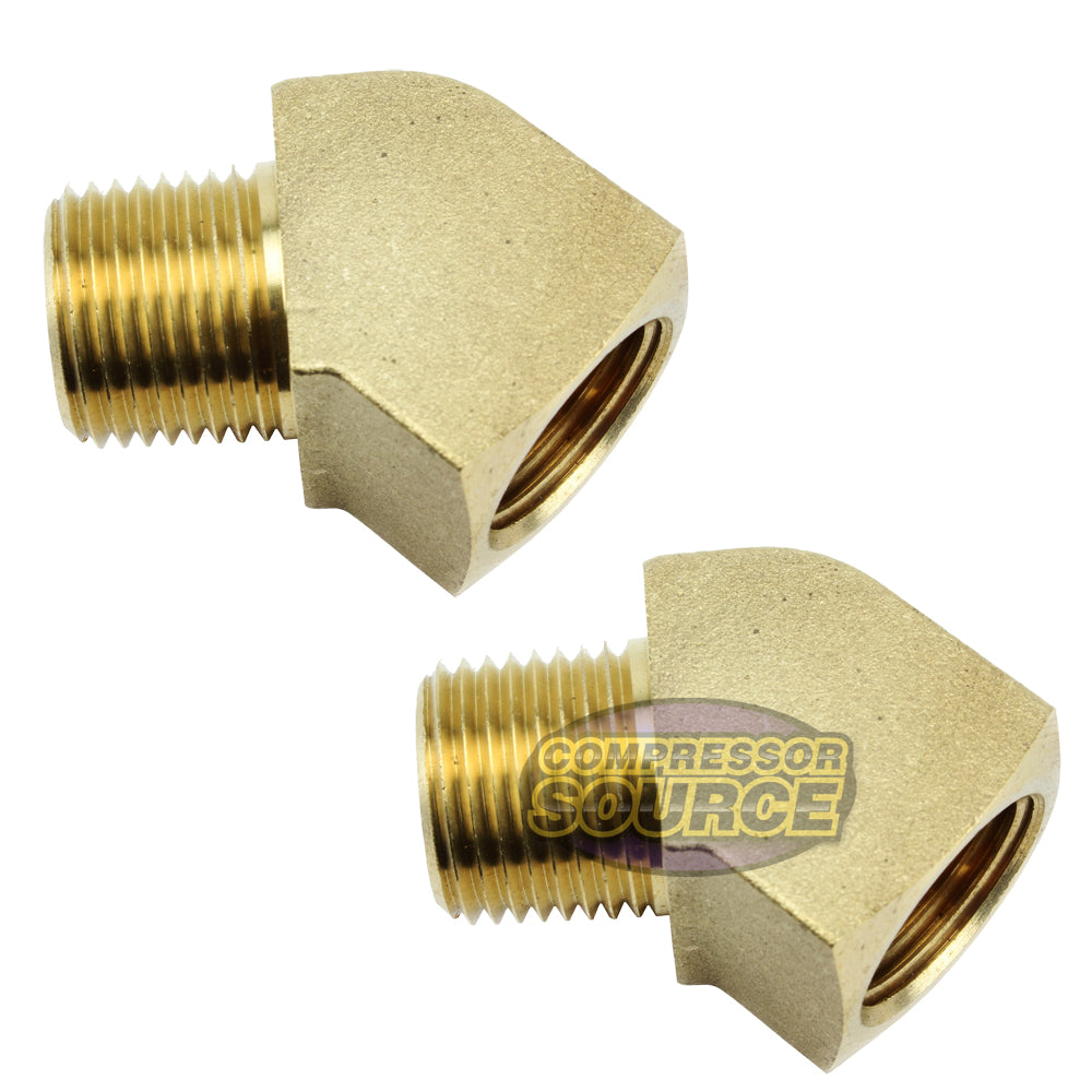 RapidAir 45° Degree 1/4" NPT Brass Elbow Fitting 50130 2-Pack