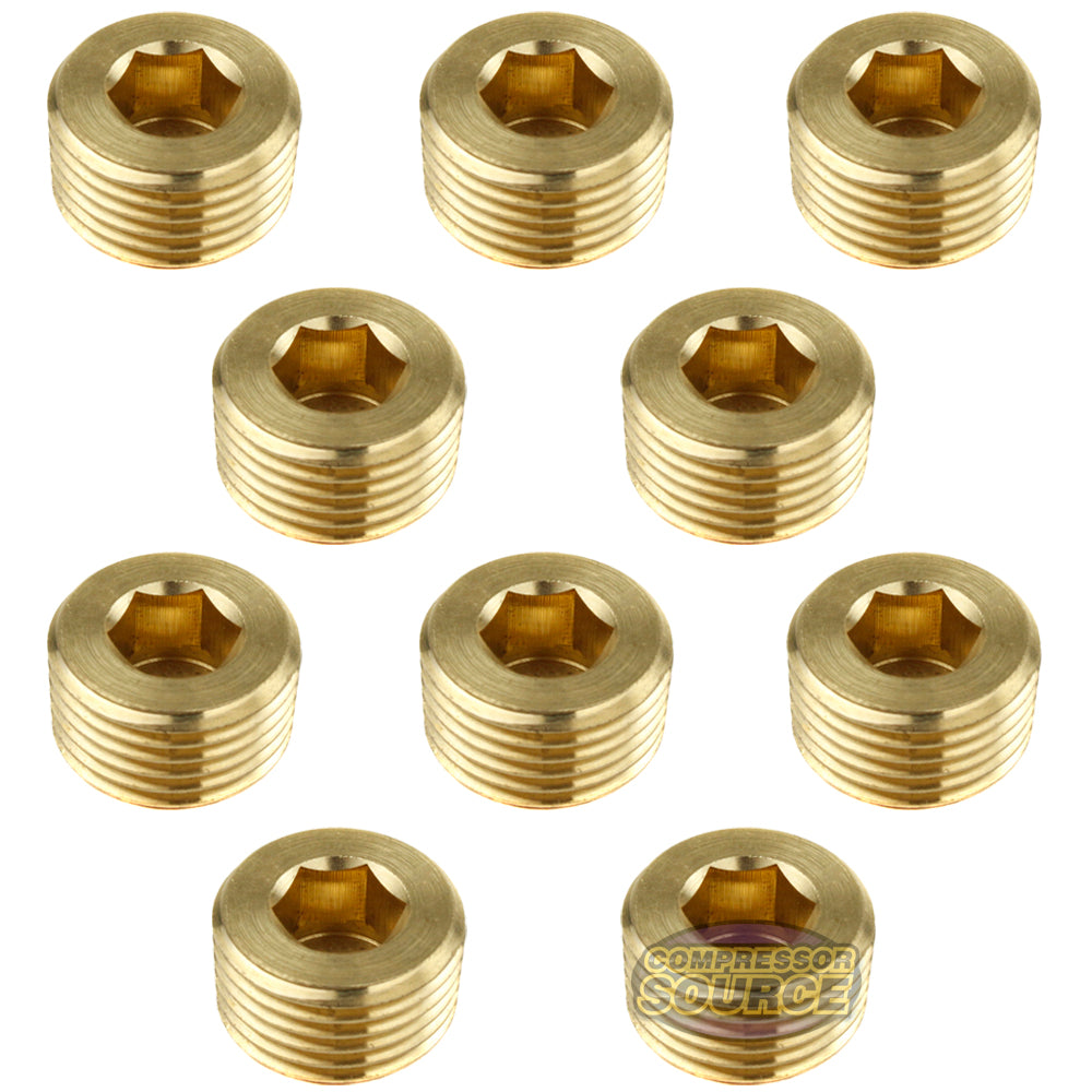 1/2"Brass Male NPT Counter Sunk Head Plug Internal Hex Socket 50136 10-Pack