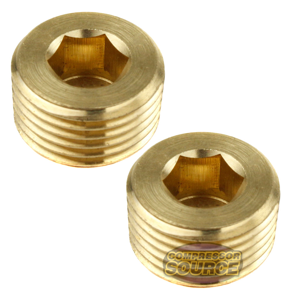 1/2"Brass Male NPT Counter Sunk Head Plug Internal Hex Socket 50136 2-Pack