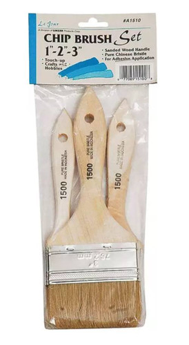 Linzer Chip Brush Set 3-Piece Set, 1", 2", 3"