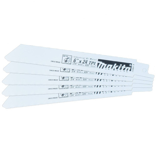Makita High Speed Steel Reciprocating Saw Blade, 6", 24 TPI