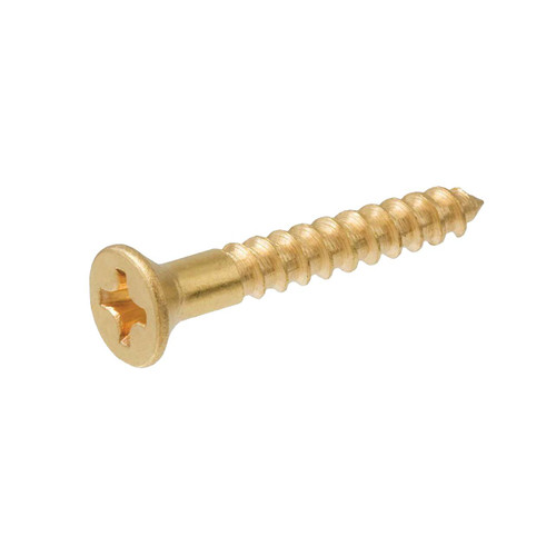 Hillman Phillips Flat Head Wood Screws Brass, 4, 3/4"