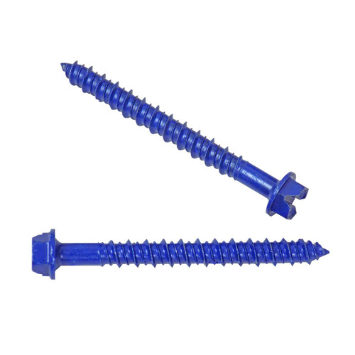 Hillman Tapper Concrete Screw Anchors Hex Washer Slotted, 3/16" x 2-1/4"