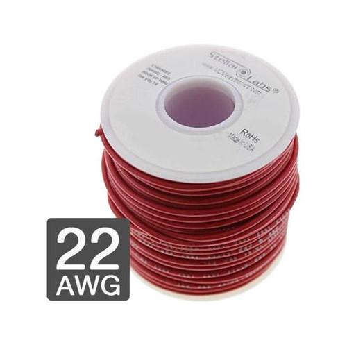 Multicomp Pro PVC Hook-Up Wire, 22 Ga., Red