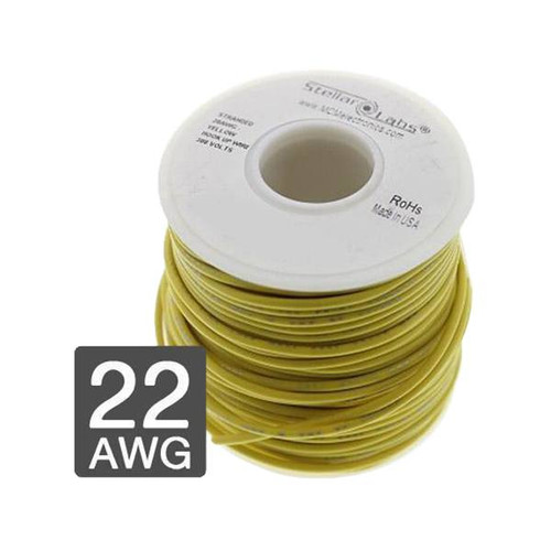 Multicomp Pro PVC Hook-Up Wire, 22 Ga., Yellow