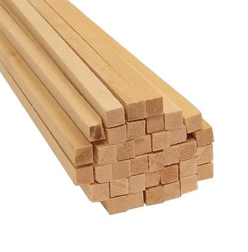 Bud Nosen Basswood Strips, 3/16" x 3/16" x 24", 36/pkg.