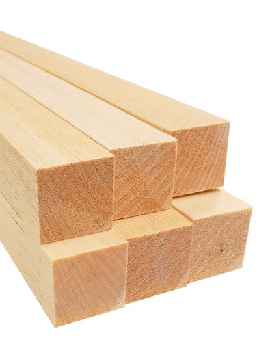 Bud Nosen Balsa Wood Strips, 1" x 1" x 36", 6/pkg.