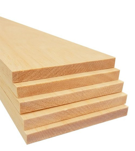 Bud Nosen Balsa Wood Sheets, 3/8" x 4" x 36", 5/pkg.