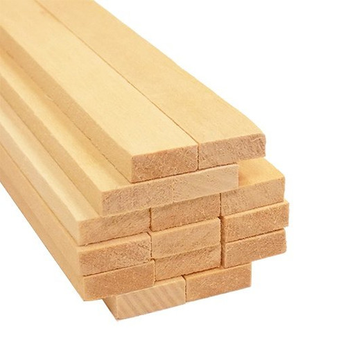 Bud Nosen Basswood Strips, 3/16" x 1/2" x 24", 15/pkg.