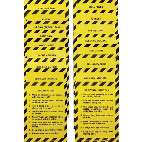 Safety Rules Machine Safety Rules, 8" x 11" 17-Piece Set