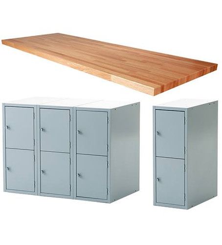 Midwest 8 Locker Work Bench, 60"L x 1-3/4"T