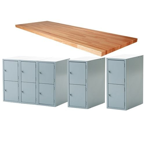 Midwest Work Bench with 10 Lockers, 2-1/4" Top