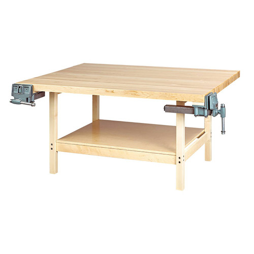 Diversified Spaces Open-Style Work Bench 2 Station with 2 Wilton Vises (7")