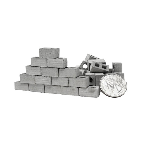 Mini Materials 1:24 Scale Mini Cinder Blocks, 50-Pack