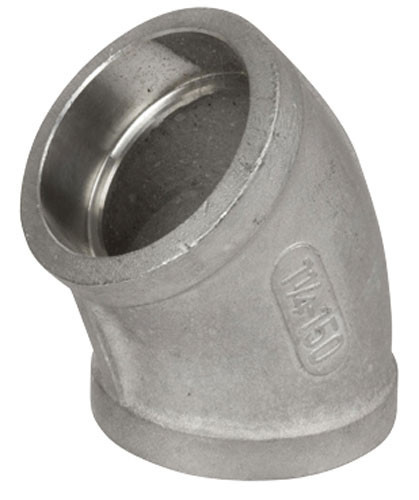 Smith Cooper Cast 150# Stainless Steel 1 1/4 in. 45° Elbow Fitting - Socket Weld - Fig. S3716F