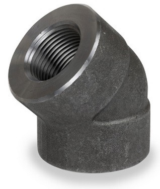 Smith Cooper 3000# Forged Carbon Steel 1 1/2 in. 45° Elbow Pipe Fitting - Threaded - Fig. 42F3