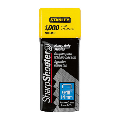 Stanley Heavy-Duty Narrow Crown Staple, 9/16", 1,000